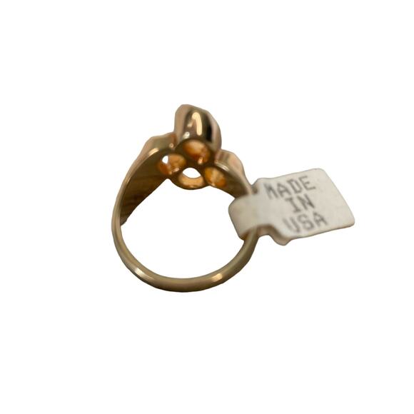 18K Gold Ring HGE Womans Ring Size 9 Infinity Ribbon Design - Picture 11 of 12